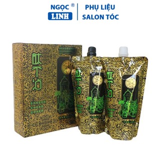 Thuốc nhuộm đen HD 420ml x2, Nhuộm phủ bạc HD không dính da đầu