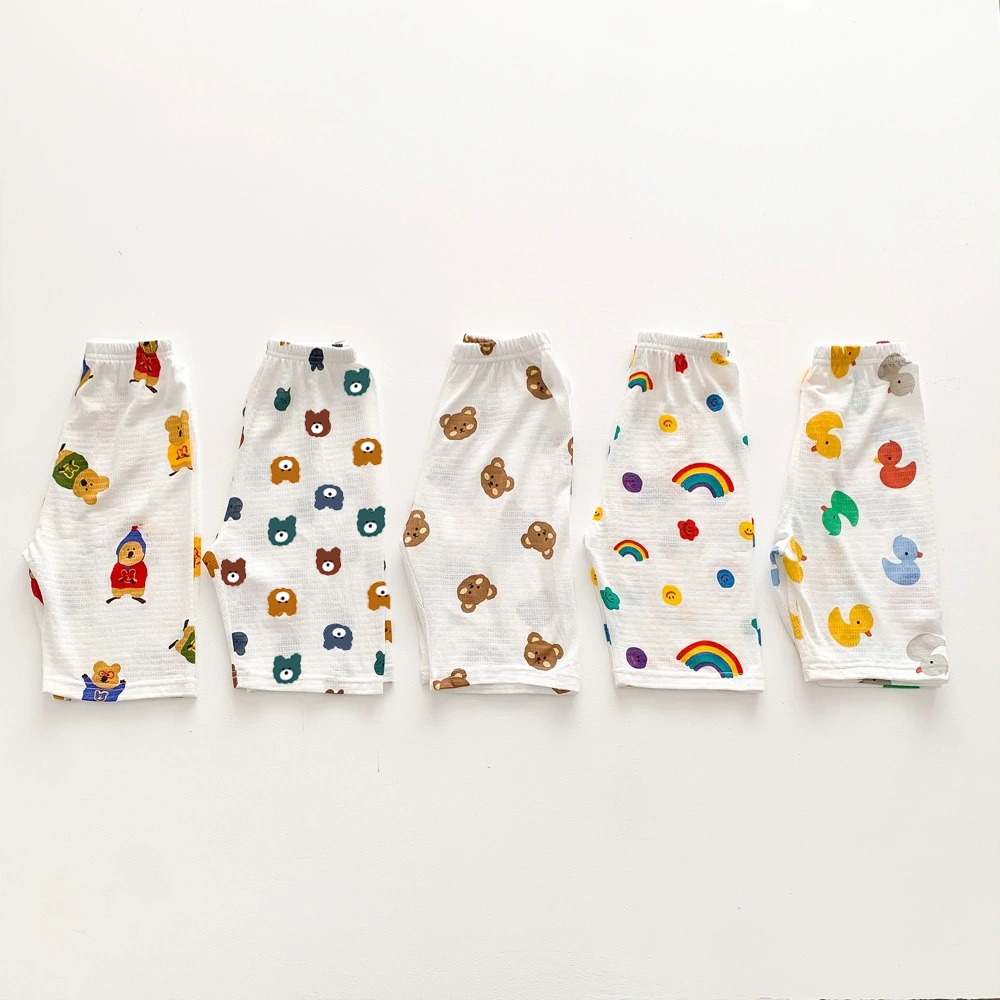 Đồ bộ bé trai bé gái hình gấu nâu vải cotton phong cách Hàn Quốc, Bộ quần áo trẻ em mềm mại thoáng mát