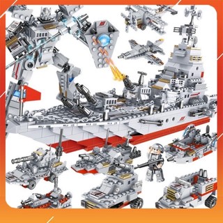 Bộ lắp ráp lego thuyền Robot - máy bay chiến đấu - xe quân hàm lắp ráp lego hàng tốt