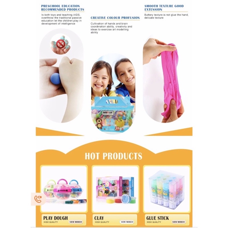 Đất sét hữu cơ Duckey _Đấ t nặn,slam cao cấp an toàn cho bé