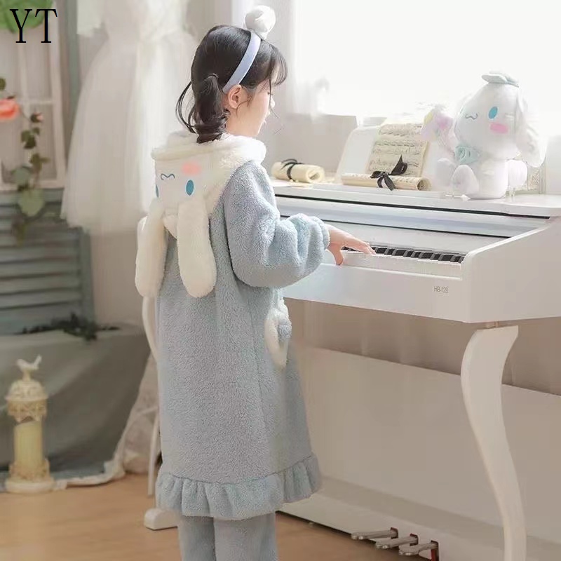 Áo Choàng Ngủ Bằng Vải Bông Dày Dặn Plus Dành Cho Bé Gái