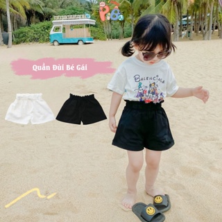 Quần Short Bé Gái Form Ống Rộng Vải Cotton Xước, Thoáng Mát