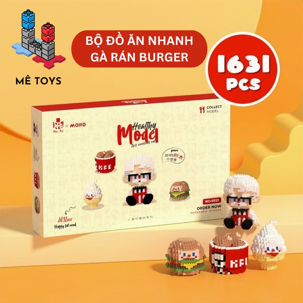 Bộ Đồ chơi Lắp Ráp Đồ Ăn Nhanh Gà Rán - Burger - Trà Sữa Mê Toys