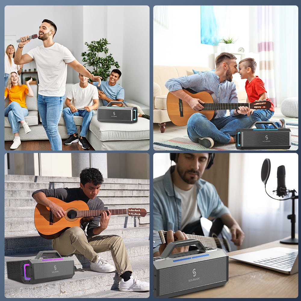 Loa Karaoke Bluetooth 5.0 SOUNARC K1 Tặng Kèm 2 Micro Không Dây, Công Suất 150W, Chống Nước IPX6  - Bảo Hành 12 Tháng