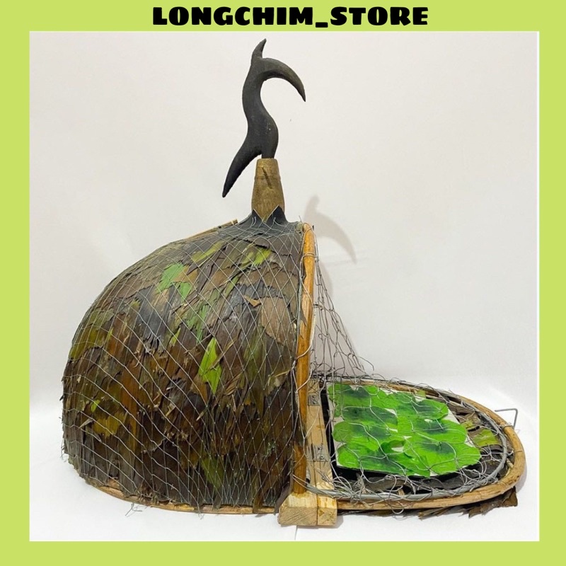 Lồng bẫy chim cu gáy BG lồng bẫy gáy lợp lá chất liệu trúc cao cấp siêu nhạy