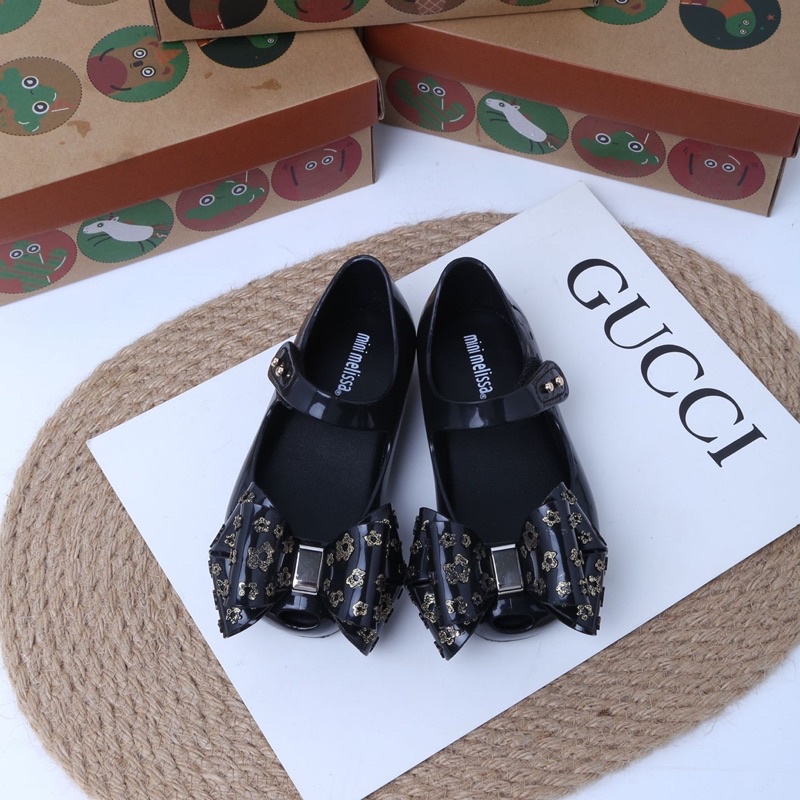 Giày Sandal Nhựa Đế Mềm Đính Nơ Phong Cách Mới Cho Bé Gái