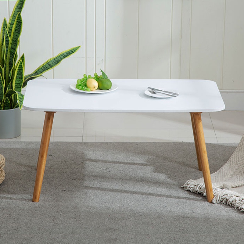 Bàn Trà Sofa Cafe Hình Chữ Nhật Mặt Bàn Bo Góc Chân Gỗ Tự Nhiên Cao30/40cm - BT02