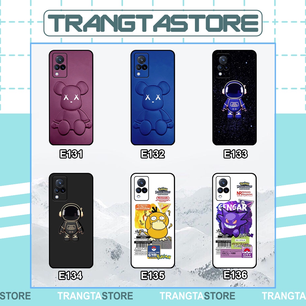 Ốp Vivo V21 5G in hình vũ trụ Bearbrick nổi 3D cute