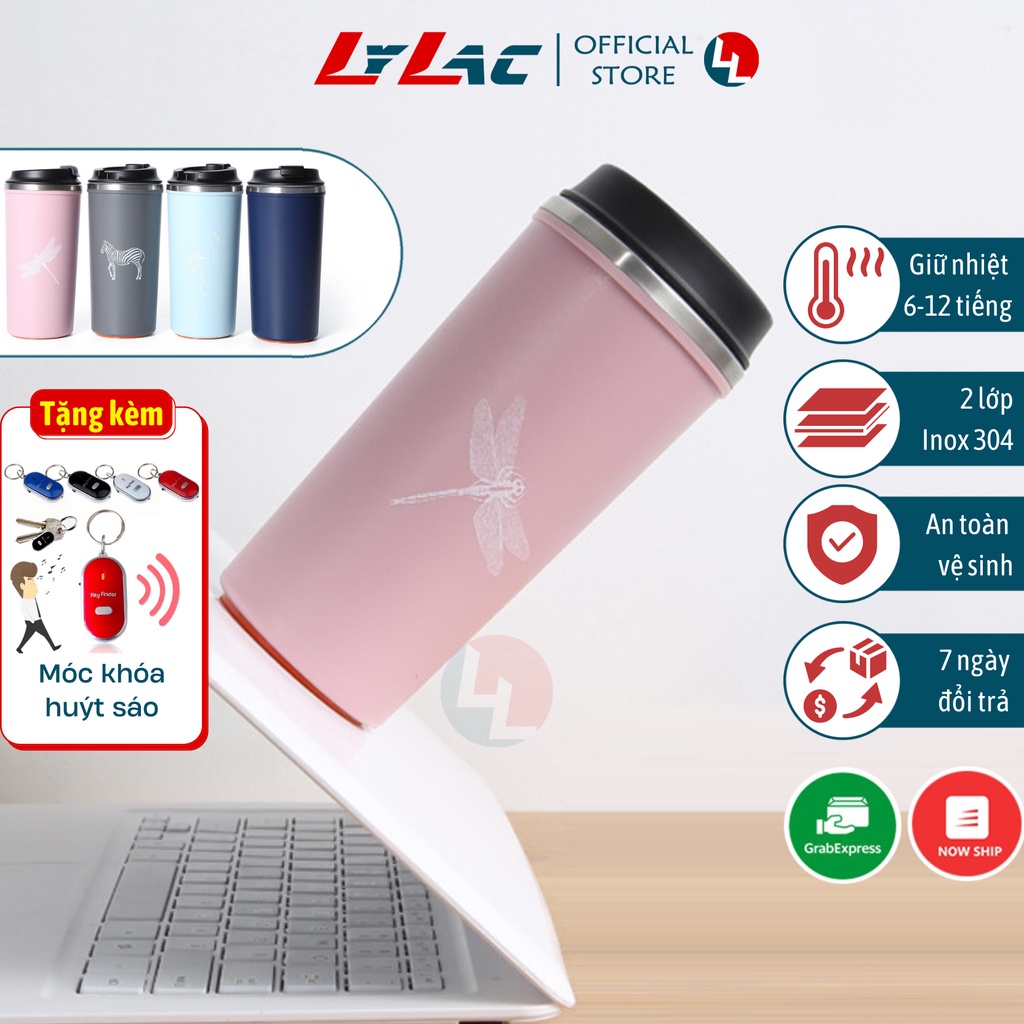 Ly giữ nhiệt Coffee 500ml chống đổ, cốc giữ nhiệt nóng lạnh 12h, bình nước Inox 304 lõi chân không cao cấp - LYLAC