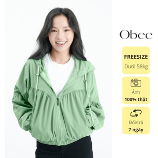 Áo khoác dù nữ Freesize dưới 60kg Áo khoác nữ vải dù 2 lớp chống nắng Obee Closet