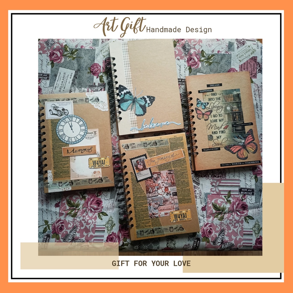 Sổ Ghi Chép Minimalist - Journey Book Sổ Tay Handmade Bìa Cứng,