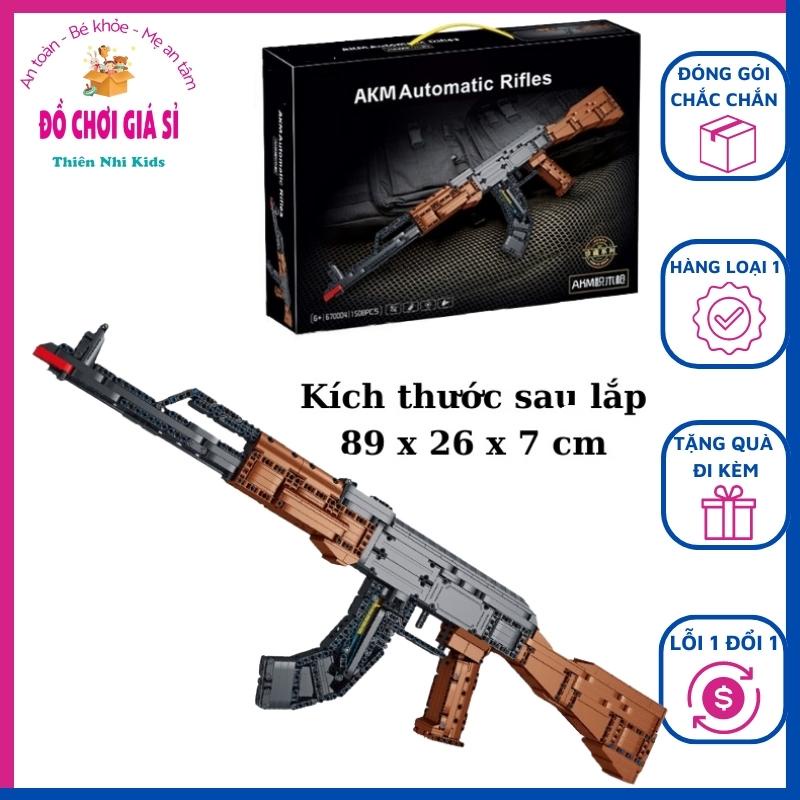 Đồ chơi lắp ráp mô hình dạng lego súng AK47 PUBG siêu to dài AKM Automatic Rifles ĐCGS 670004
