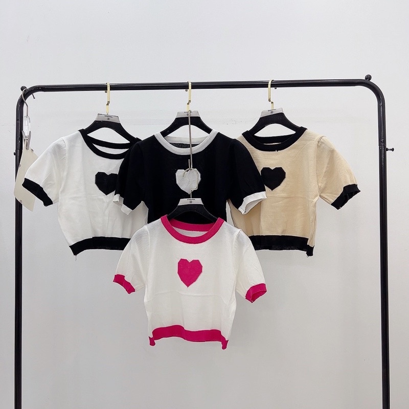 Áo Len Mongtoghi Tim Phối Màu Dáng Croptop Mã TH11