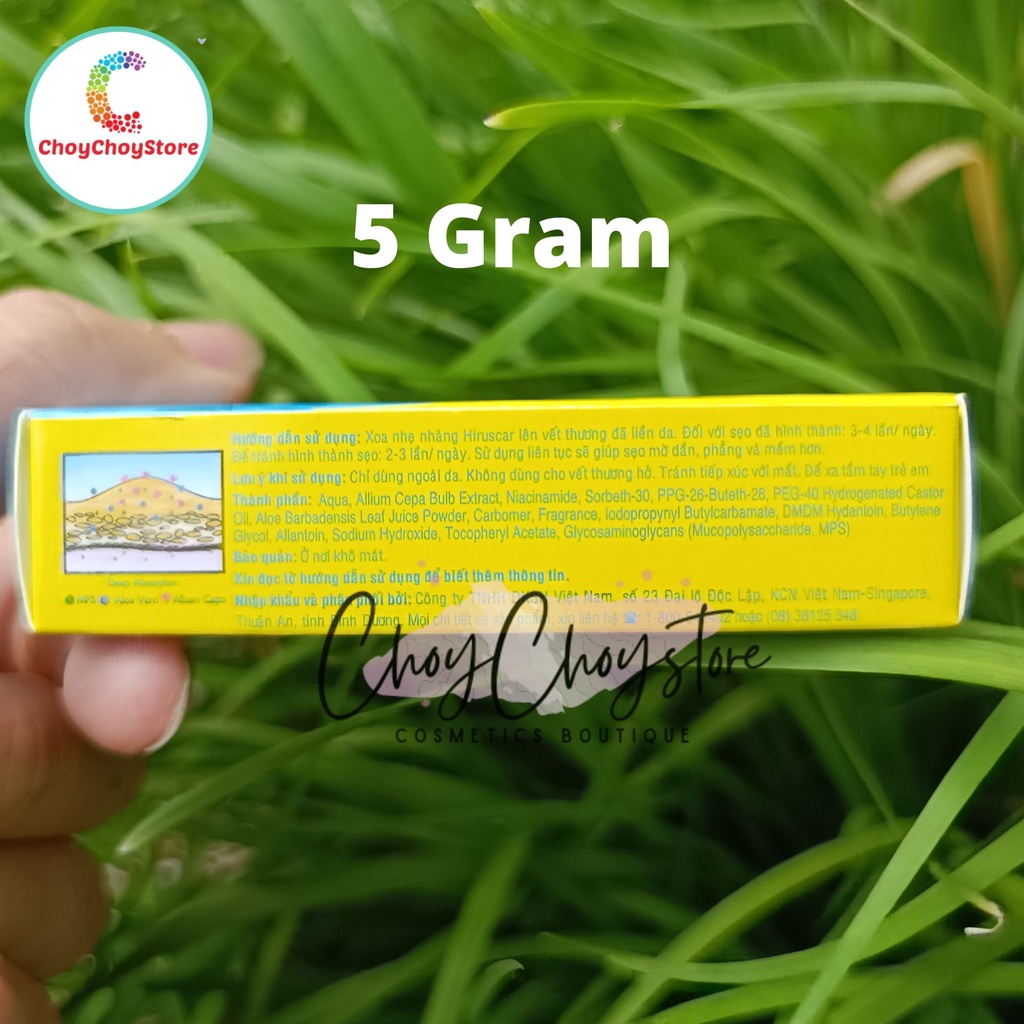[TEM CTY]  HIRUSCAR 5g & 20g - Gel cải thiện sẹo vừa, sẹo lõm, sẹo thâm tuýp 5g & 20g
