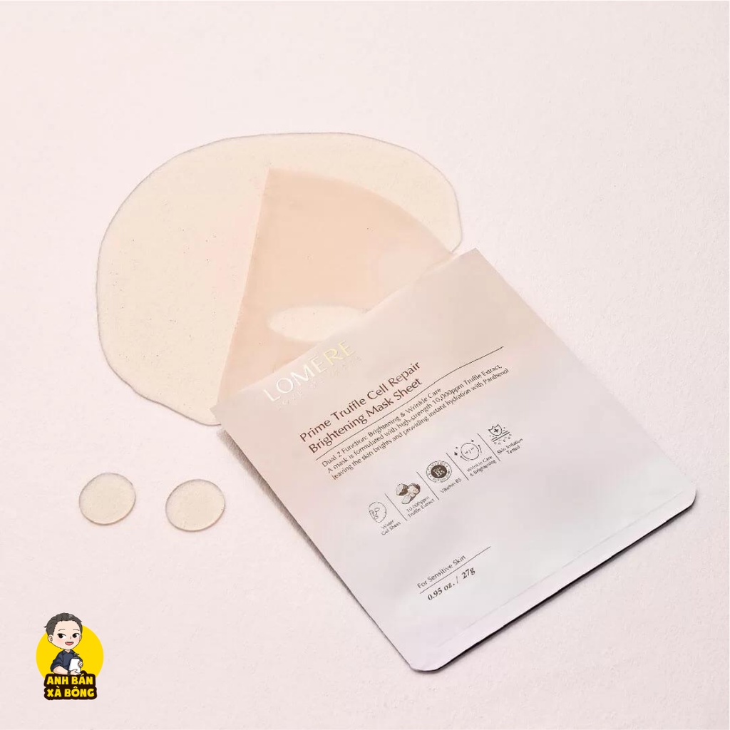 MẶT NẠ DƯỠNG TRẮNG, PHỤC HỒI DA LOMERE PRIME TRUFFLE CELL REPAIR BRIGHTENING MASK SHEET