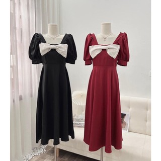 Đầm nơ dáng dài bigsize có may theo số đo (thời trang bigsize vicky.g - anitagreen) G223