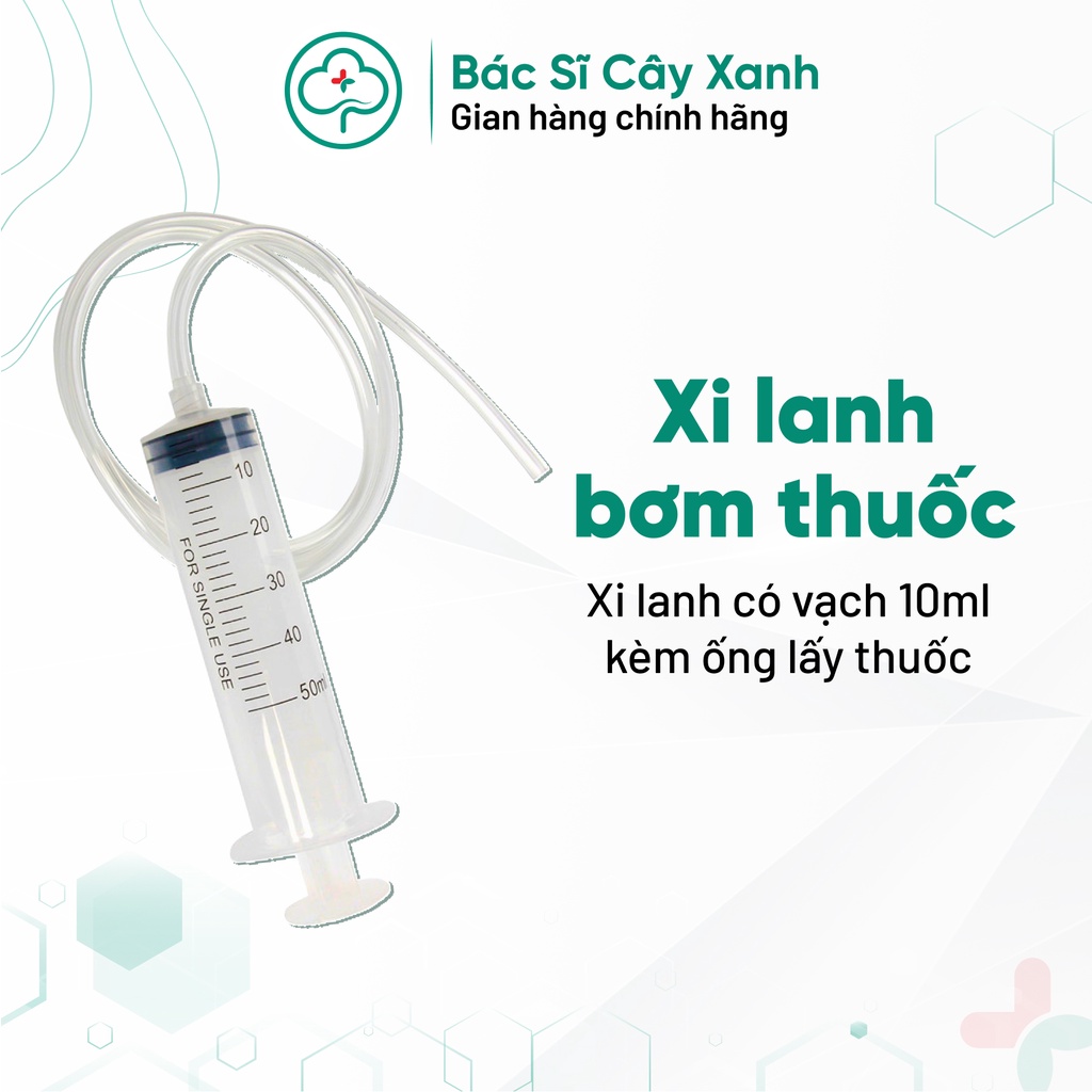 Ống bom - Xilanh phân vạch 10ml/cc - Kèm ống lấy chất lỏng 10cm NSX Bacsicayxanh