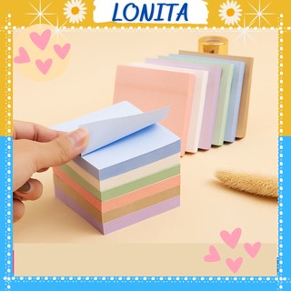 Tập 100 tờ giấy ghi chú trơn màu pastel Lonita giấy note nhiều màu xinh xắn GN15