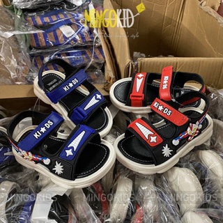 Dép sandal cho bé trai hình siêu nhân xanh, đỏ size 26-35 quai cao su dẻo