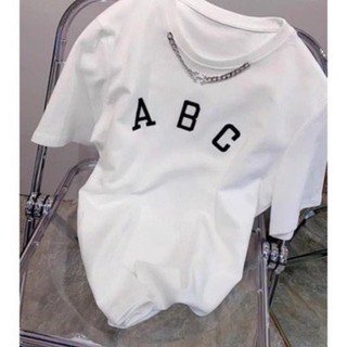 Áo thun cổ tròn gắn dây xích chất cotton