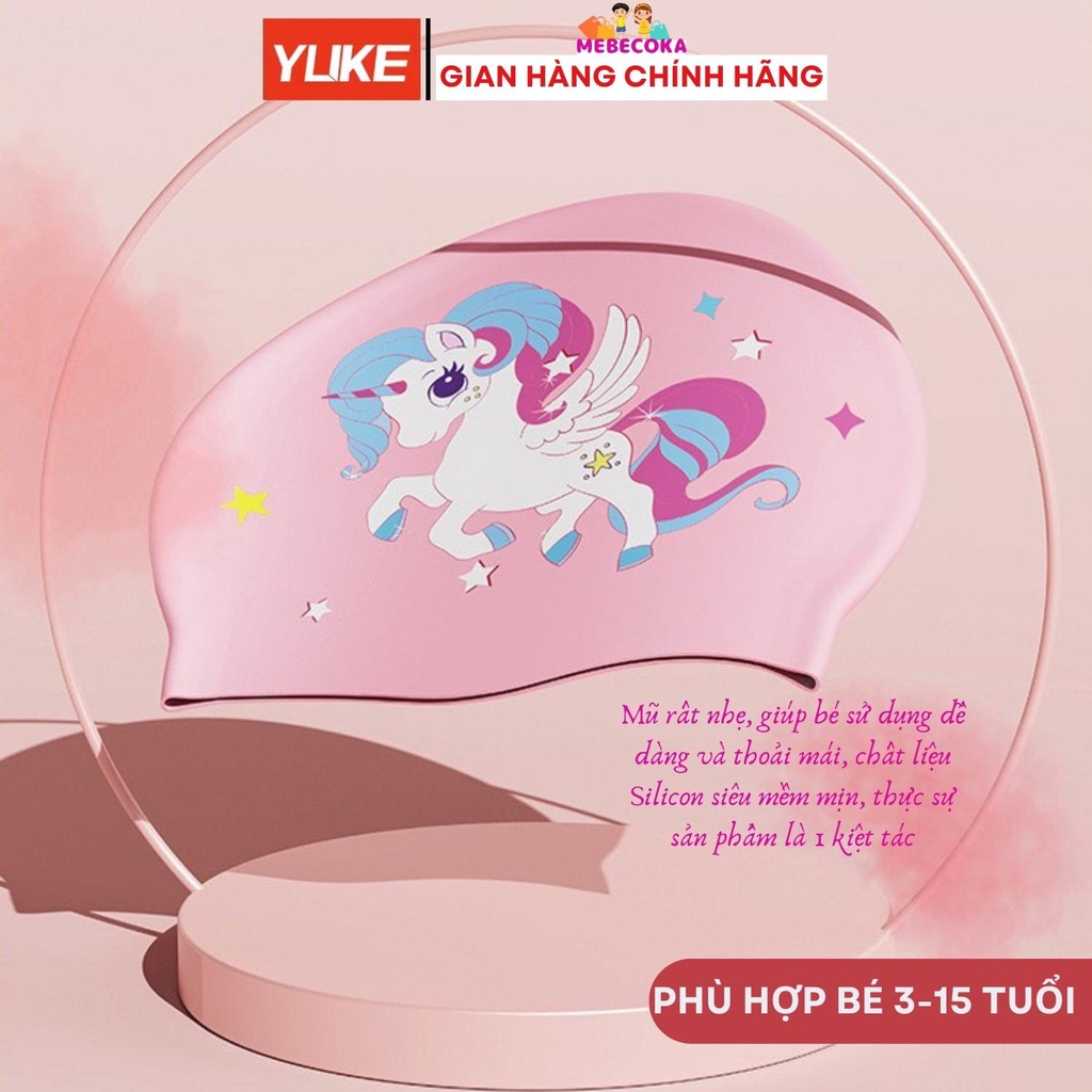 Mũ bơi, nón bơi cho bé từ 3 tuổi tới 15 tuổi, Chất liệu Silicone cao cấp CHỐNG NƯỚC 100%