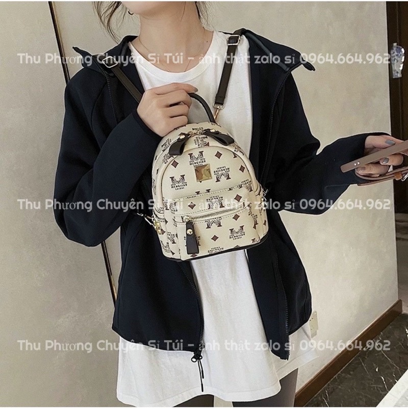 Balo thời trang mini 18x23 in họa tiết chữ, Balo mini đi học đi chơi cute TX127