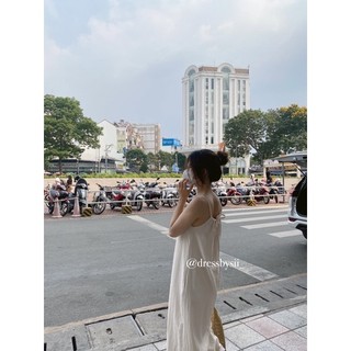 Váy 2 dây linen rút lưng - Sii