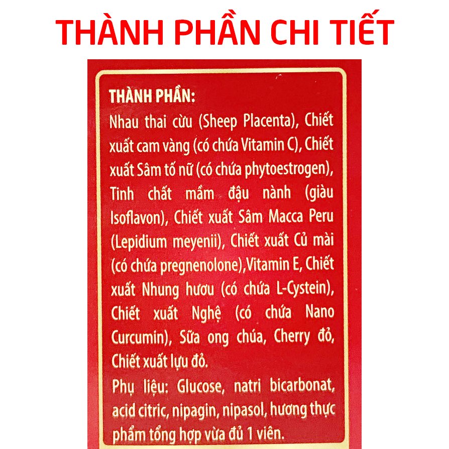 Sủi Sâm Tố Nữ mầm đậu nành, sâm macca, nhung hươu giúp tăng nội tiết tố nữ, đẹp da, nở ngực, giảm nám sạm da - 20 viên