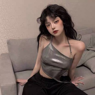 Áo hai dây yếm metalic hai dây 2 dây hở lưng đan dây lưng