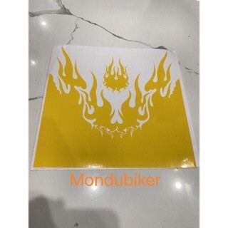 Tem decal dán dè trước sau xe máy hình ngọn lửa (giá 1 cái)