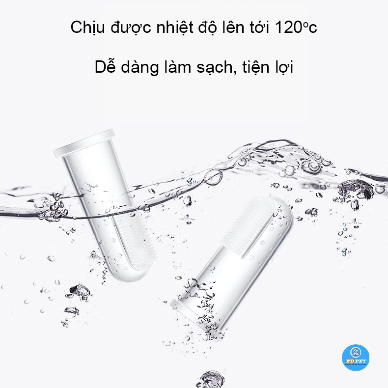 Bàn chải đánh răng cho thú cưng, bàn chải ngón tay, dụng cụ làm sạch răng cho chó mèo tiện dụng