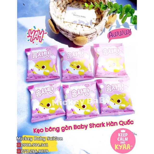 [ 1 cái]  Kẹo bông gòn baby shark