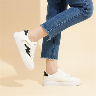 Giày thể thao nữ mwc 0774 - giày thể thao nữ đế bằng thời trang, sneaker da siêu êm chân hot trend