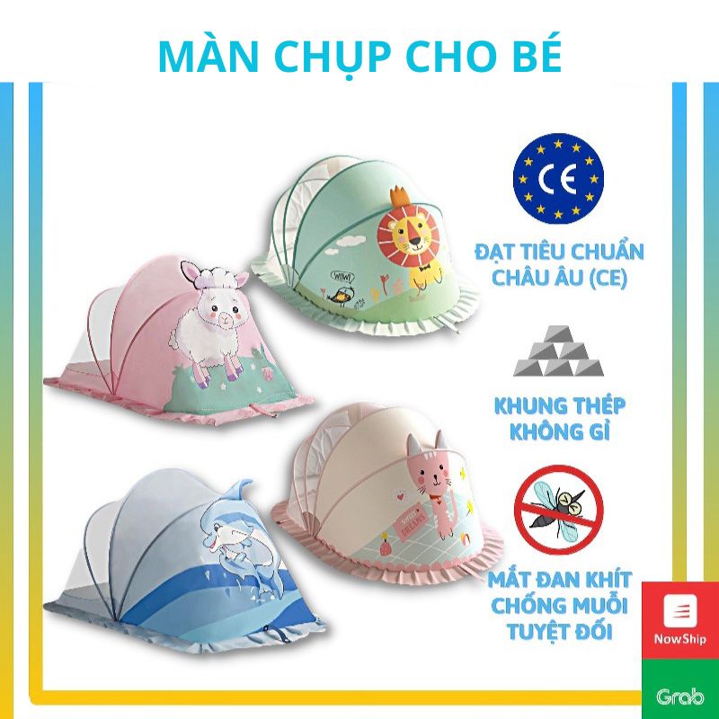 Mùng chụp tự bung màn chụp cho bé gấp gọn hoạ tiết đáng yêu - ảnh sản phẩm 1