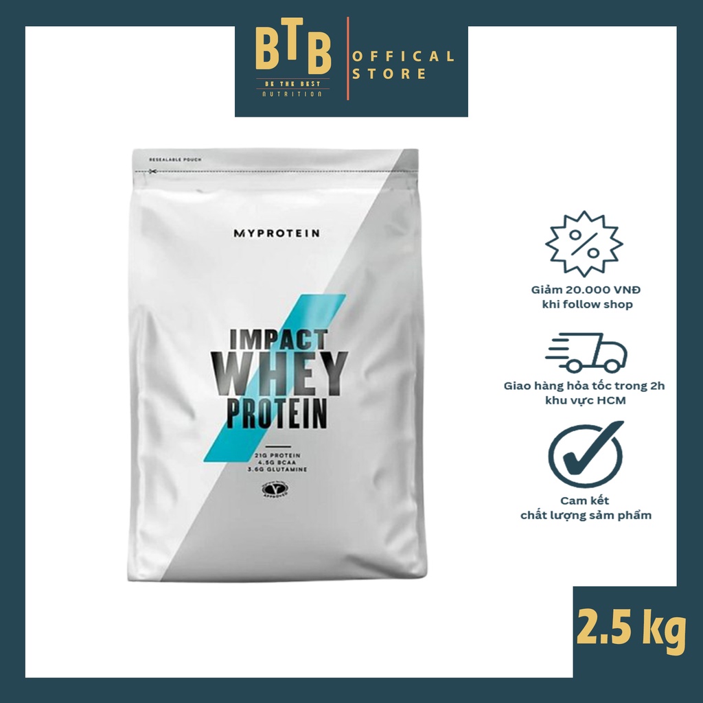 Bột đạm dinh dưỡng thể thao thể hình IMPACT WHEY PROTEIN 2.5KG hỗ trợ tăng cơ từ thương hiệu MYPROTEIN