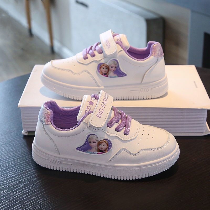 Giày trắng đế mềm trẻ em hoạt hình Frozen