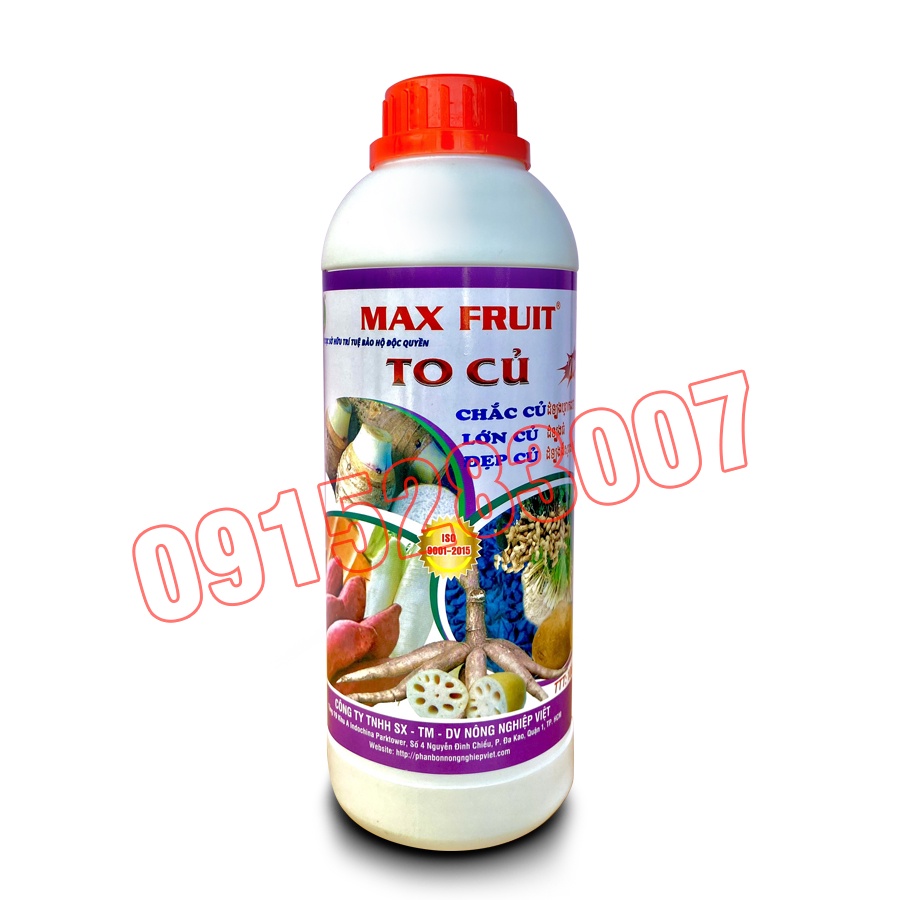 Phân Bón Siêu To Củ Max Fruit Chai 1 Lít - Giúp To Củ, Đẹp Củ, Chắc Củ Chuyên Dùng Cho Các Loại Cây Lương Thực Có Củ