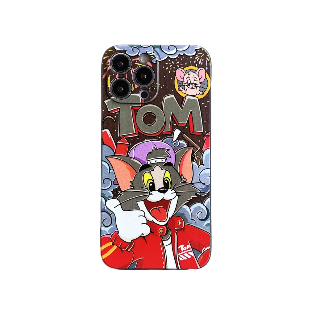 Ốp Điện Thoại Chống Sốc In Hình Tom &amp; Jerry Dễ Thương Cho iPhone 14 / 13 / 12 / 11 / X / 8 / 7P / 6P