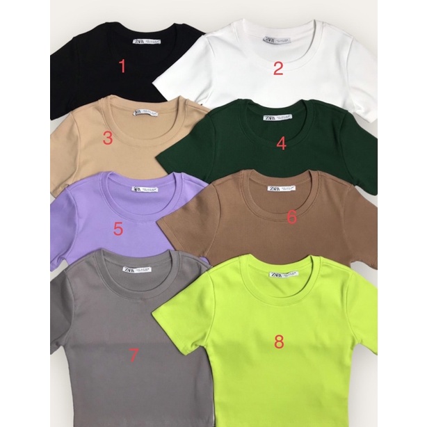 Áo thun gân body croptop ZR dày dặn