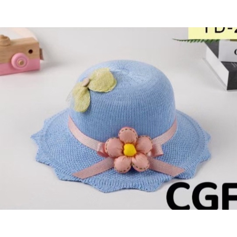 Mũ len dệt kim hình bông hoa cho bé gái