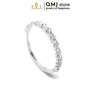 QMJ Nhẫn bạc Tiểu Thư xinh xắn, nạm đá tấm thiết kế tinh tế -Q300
