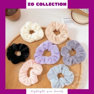 Scrunchies dây buộc tóc lông siêu mịn cột tóc lông màu pastel không xù buộc tóc, đeo tay phong cách hàn quốc