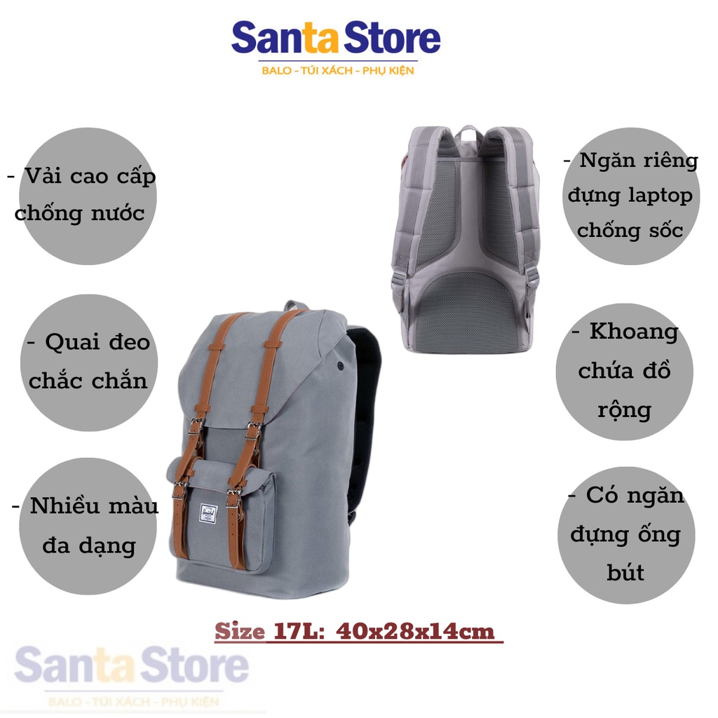 Balo nữ đi học HC23L thời trang unisex học sinh sinh viên nam cao cấp đựng laptop đi làm công sở SANTA STORE du lịch