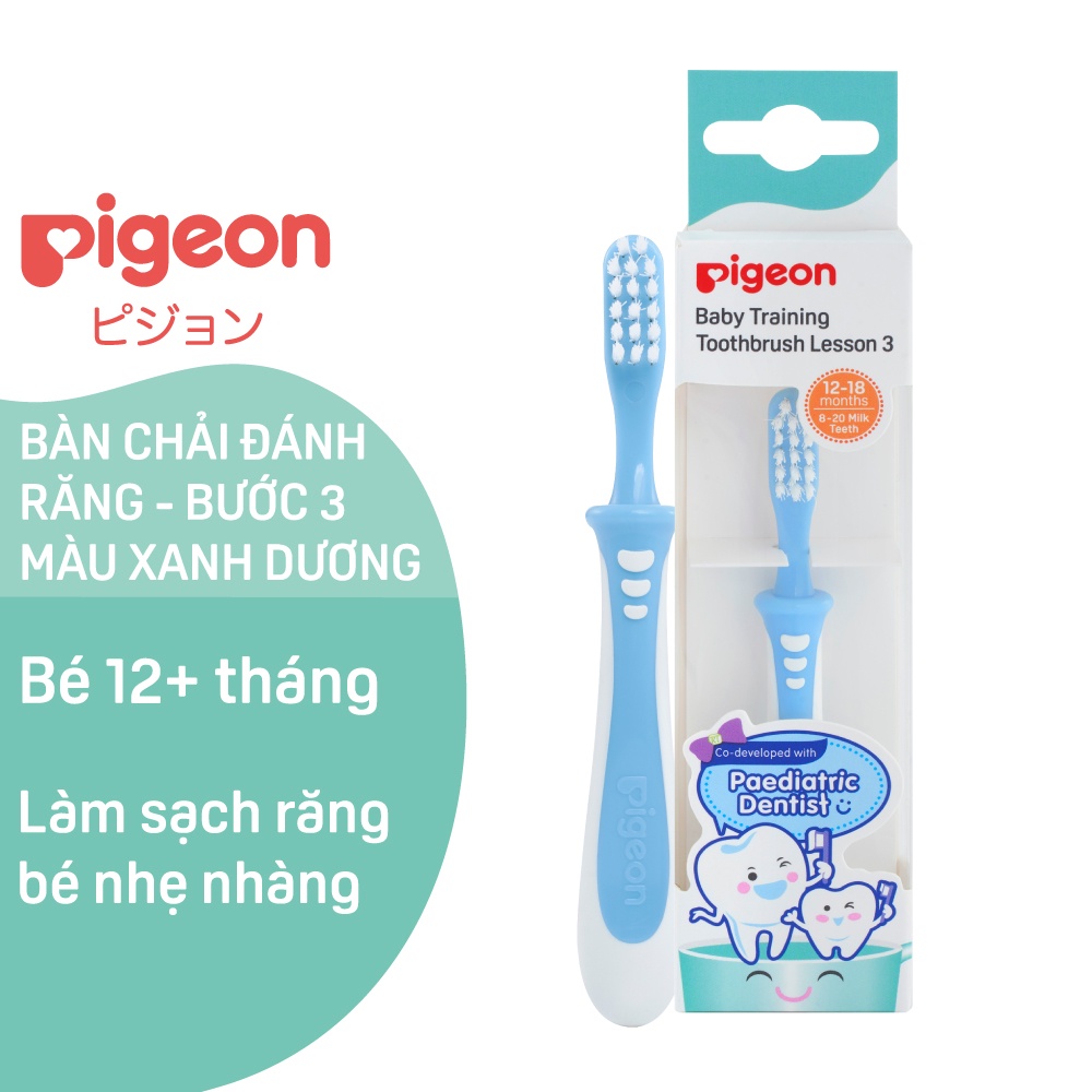 Bàn Chải Đánh Răng Cho Bé Pigeon Bước 3 Xanh Dương/Xanh Lá/Hồng