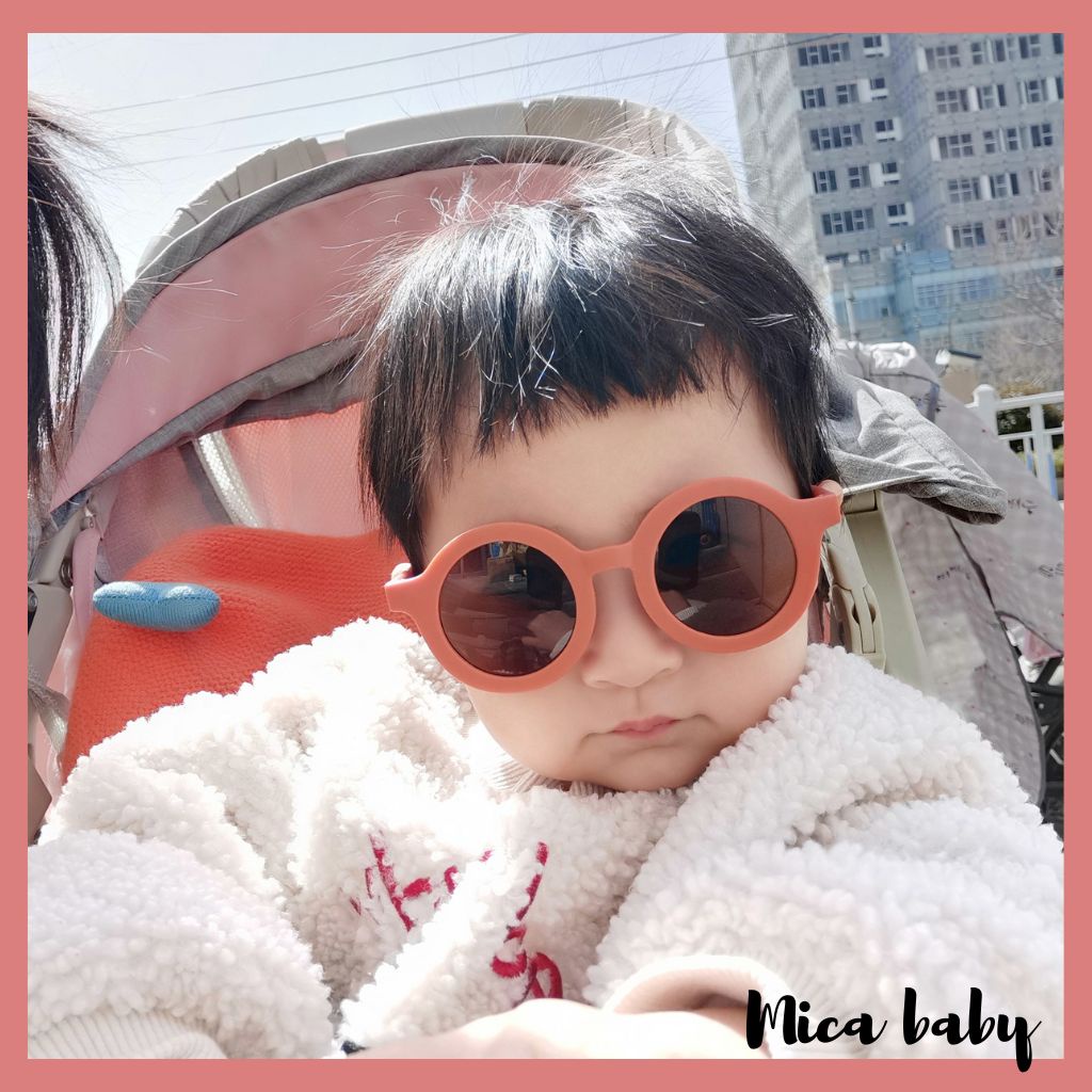 Kính râm cho bé từ 1 - 6 tuổi kiểu dáng gọng tròn đáng yêu K01 Mica baby