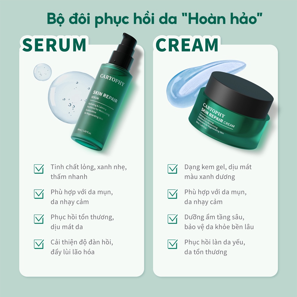 Kem dưỡng ẩm phục hồi da tổn thương Caryophy Skin Repair Cream Hàn Quốc giúp da mềm mịn 50ml