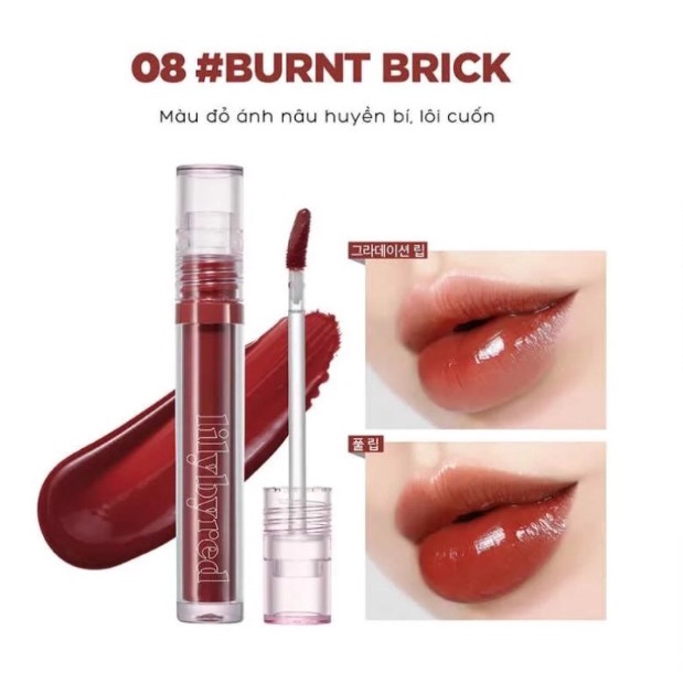 Son Tint Bóng Lilybyred Glassy Layer Fixing Tint Màu 08 Burnt Brick Đỏ Nâu Gạch CHÍNH HÃNG