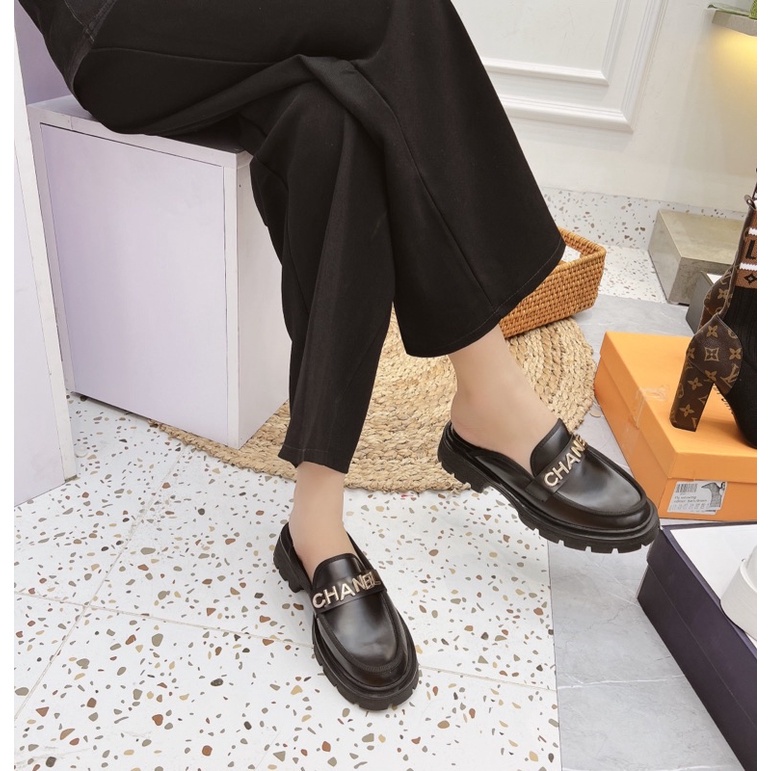 Giày sục nữ 5p da tag chữ Nguyên hộp hãng cao cấp super