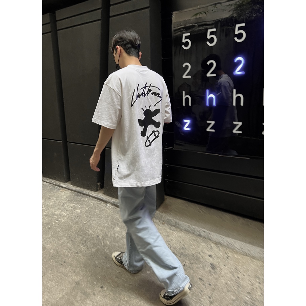 ÁO THUN Skateman trắng CHUOTTRANG