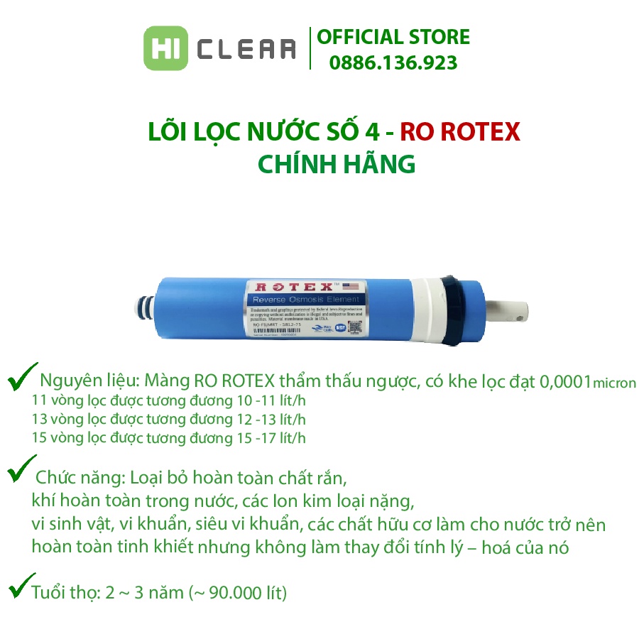 Lõi lọc nước AQUA ROTEX nhập khẩu mỹ lọc sạch nước uống trực tiếp Lõi lọc nước dùng cho các dòng máy lọc